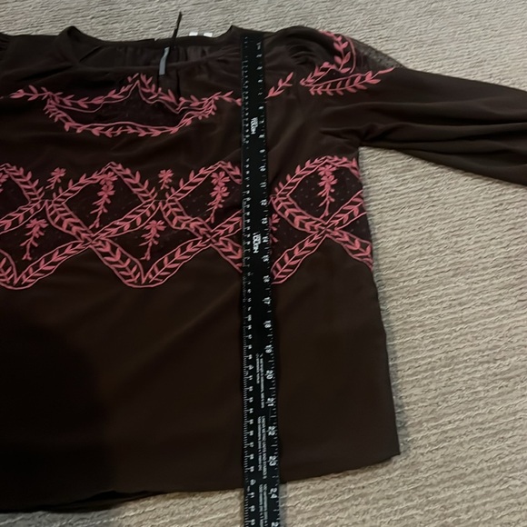 Anthropologie Long Sleeve Appliqué Women’s Blouse M NEW! - Picture 12 of 13